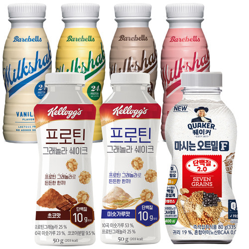 마시는 프로틴 쉐이크 모음전 /켈로그 퀘이커 베어벨스 단백질 음료 그래놀라
