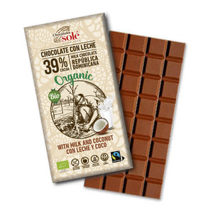 솔레 유기농 밀크 코코넛 초콜릿 100g /스페인 공정무역 쵸콜렛