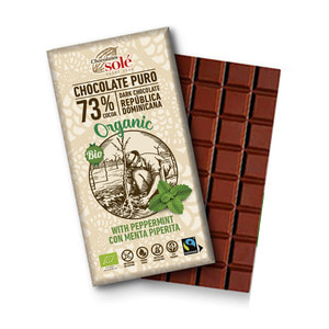 솔레 유기농 다크 초콜릿 73% 민트 100g /스페인 공정무역 쵸콜렛